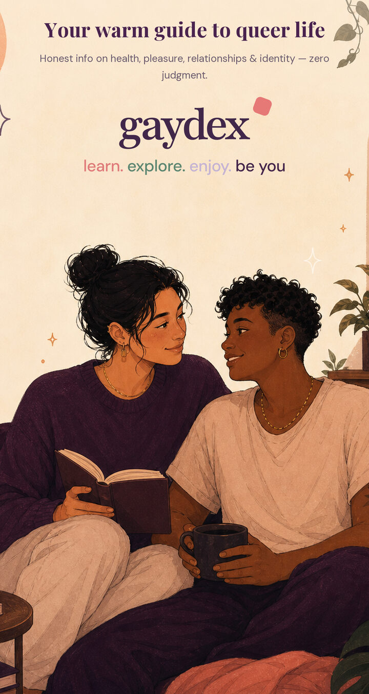 Tu guía cálida a la vida queer — Información honesta sobre salud, placer, relaciones e identidad — sin juicio.