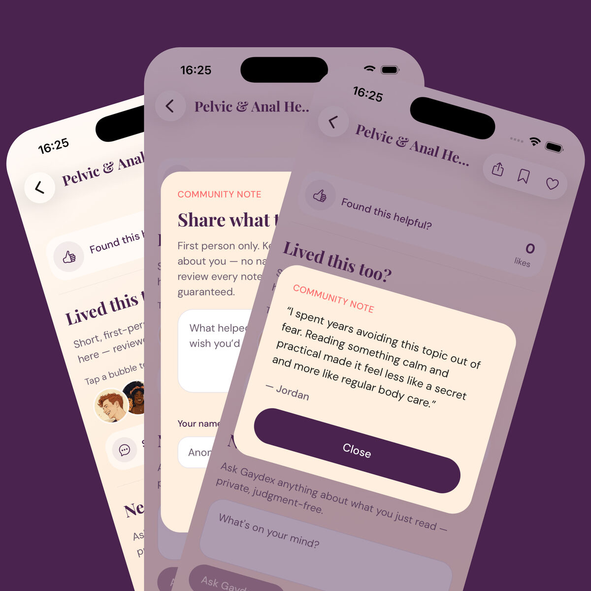 Notas de la comunidad de Gaydex — enviando una nota en primera persona que aparece debajo del artículo